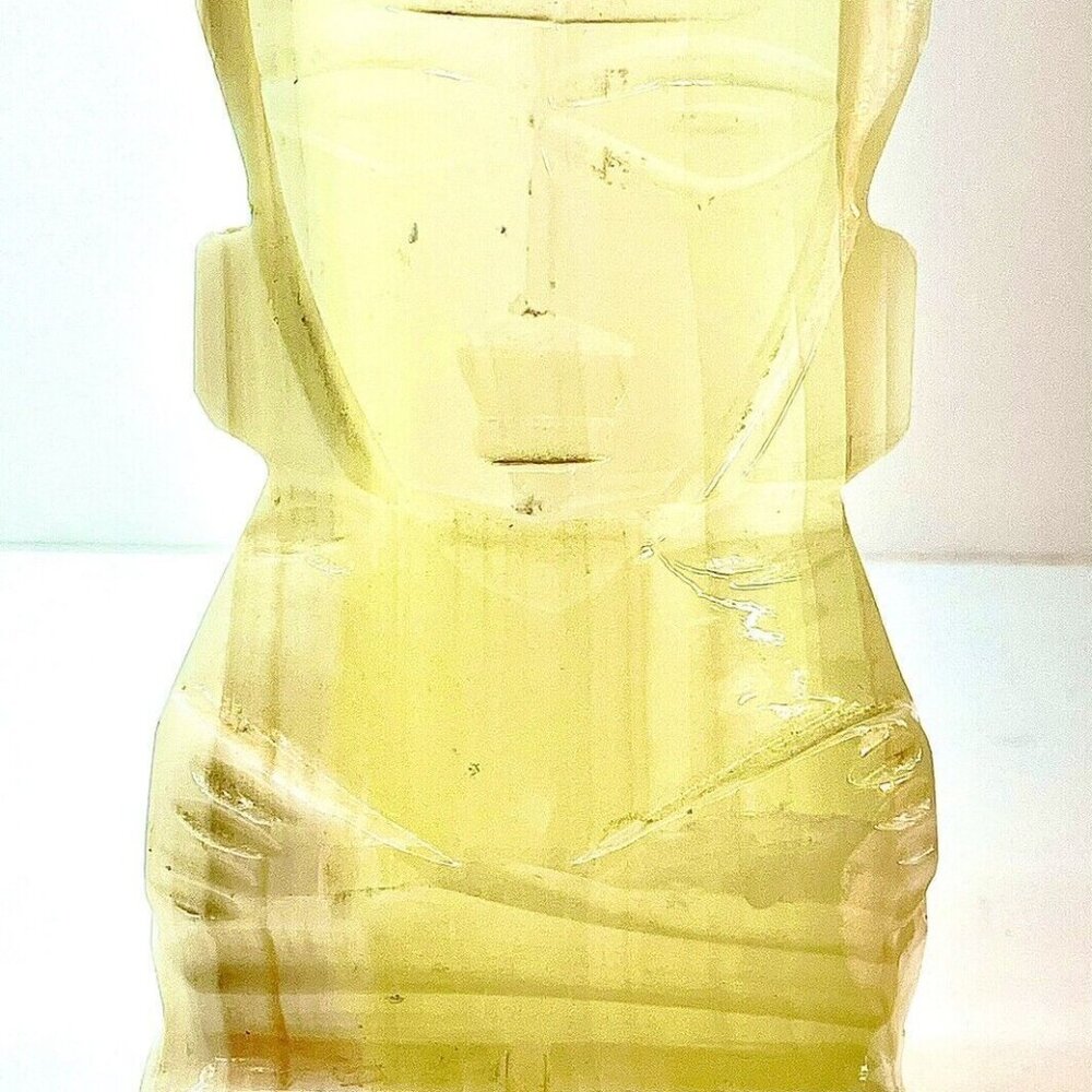 Vintage Hand Carved Onyx TIKI Aztec Mayan God Handmade Lucid Stone Bookend - Picture 12 of 15